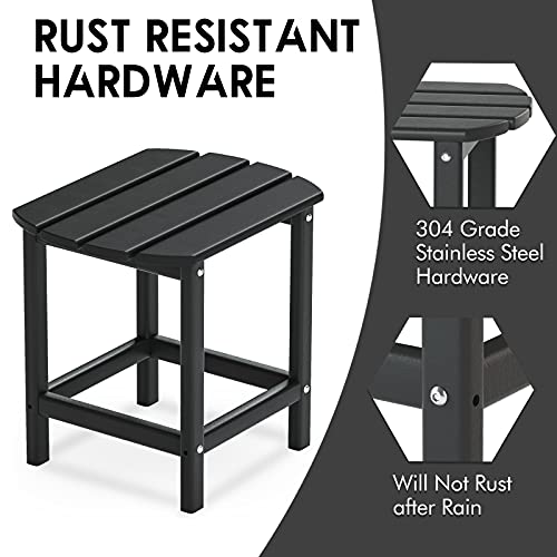 Dailylife Side Table, Plastic Outdoor Adirondack End Table, Patio Coffee Table, Weather Resistant, Pool Composite Outdoor Tables For Patio Deck Garden, Backyard & Lawn Furniture #TOP3