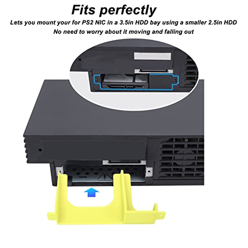 Image of Hard Drive Spacer,2.5inch Hard Disk Bracket,3D Printing Hard Disk Stand Holder Game Console Gaming Accessories for PS2 SCPH 30000 SCPH 50000 Console (Yellow)