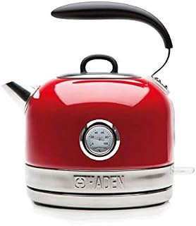 Haden Jersey Red Kettle - Fast Boil Electric Kettle - Temperature Gauge - Boil Dry Protection - BPA Free - Removable Filter - 3000W, 1.5 Litre Retro Kettle