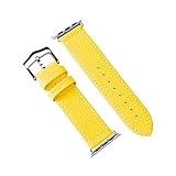 COGURE コグレ Apple Watch バンド 本革 コンパチブル アップルウォッチバンド 交換ベルト レディース 男女兼用 Series 10 9 8 7 SE 6 5 4 3 2 1 全機種対応 ギフトボックス COP01 42mm(Series 1/2/3) 44mm 45mm 46mm 49mm 対応 革色:イエロー/金具色:シルバー