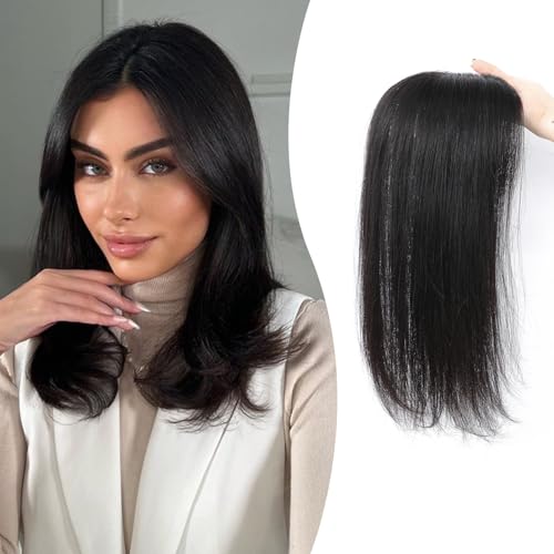 Fine Plus 14Inch Hair Toppers for Women Real Human Hair – Mono Base 3