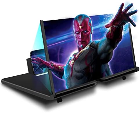 ZTNwoo 18" Screen Magnifier for Cell Phone, 3D HD Mobile Phone Screen Amplifier for Videos, Movies and Gaming, Foldable Phone Stand with Screen Enlarger, Magnifying Projector for All Smartphones