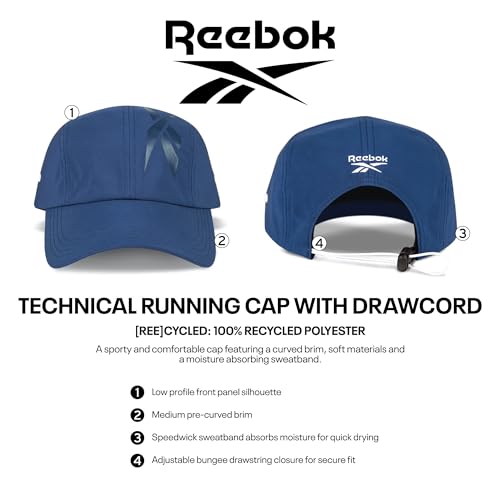 Image of Reebok Running Hat | Performance | Athletic | Lightweight | Quick Drying | Sun Protection | Reflective | Recycled Materials