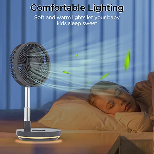 Primevolve 10 Inch Oscillating Fan, Battery Operated Fan Adjustable Height, Usb Rechargeable Home Office Outdoor Camping Tent Travel, Dark Gray #TOP6
