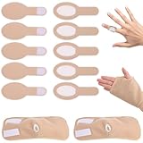 10 Envolturas para Dedos de Aceite de Ricino y 2 Paquetes de Aceite de Ricino para Manos, Envolturas para Pulgar de Aceite de Ricino de Algodón Suave Envoltura Cómoda