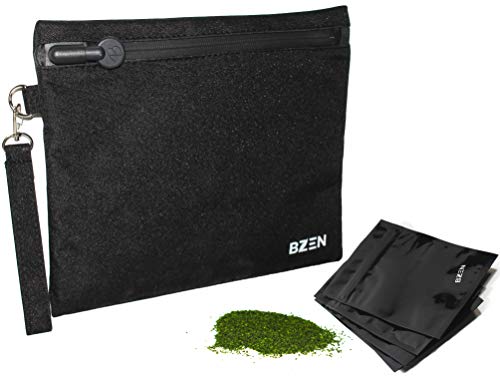 Smell proof bag with front waterproof zipper by BZEN odor proof bag