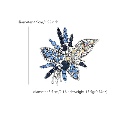 Image of Rhinestone Sunflower Brooch Pin for Women Red Black Purple Large Flower Broochs Snowflake Brooch Marquise Wreath Brooches Jewelry