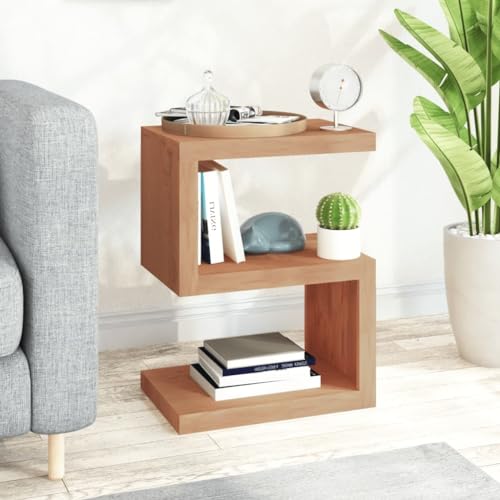 NQJIBUE Home Garden - Mesa auxiliar de madera maciza de teca (45 x 30 x 60 cm)