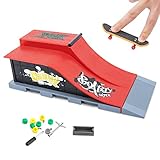 iNeego Fingerboard Rampen, Finger Skateboard Rampe Sets mit Werkzeugen, Ultimate Fingerboard Training Requisiten Skate Toy für Skateboard-Liebhaber und Jungen Geschenk, Szene E