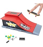Fingerboard Ramps, WETONG Finger Skateboard Ramp Set Toy with Mini Skateboards for Finger Skate R...