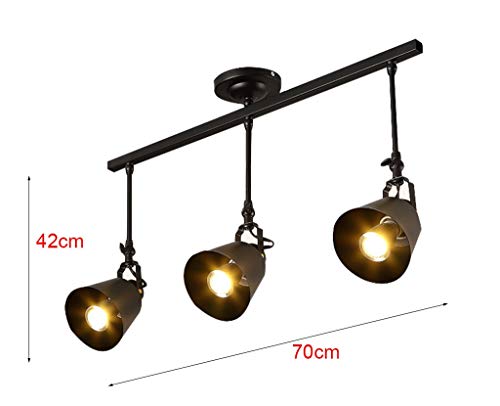 Lustre en fer rail d'éclairage orientable 3 têtes E27 Novely