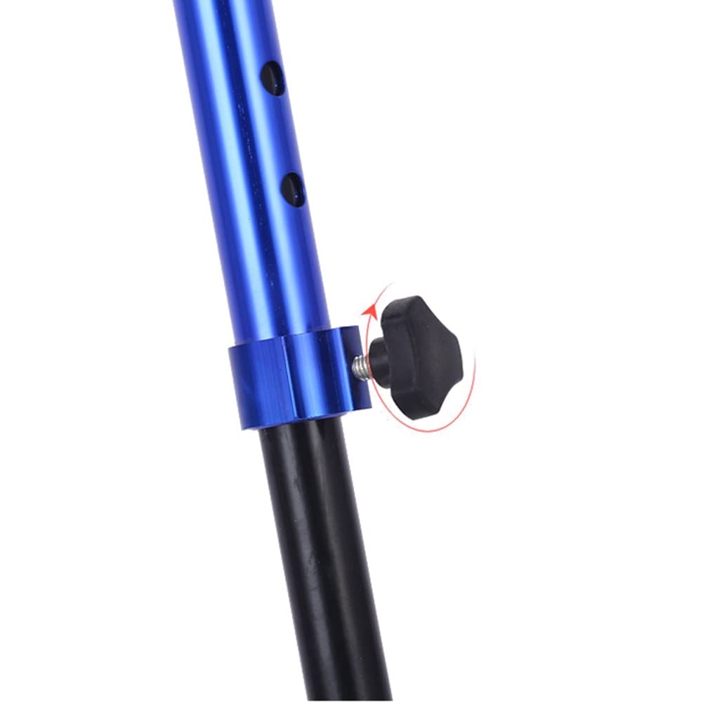 Bastone Quadripode, Bastone Leggero in Alluminio, Stampelle da Passeggio Regolabile per Anziani (Color : Bleu, Size : 71-94cm/28-37)