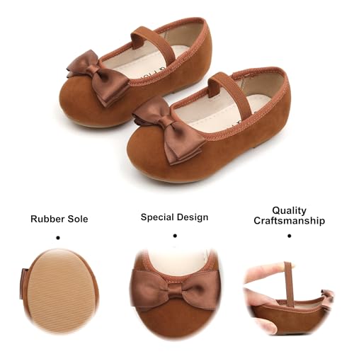 Image of Felix & Flora Toddler Flower Girl Dress Shoes - Girl Ballet Flats Party School Shoes Wedding
