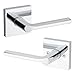 Kwikset 91540-024 Lisbon Door Handle Lever with Modern Contemporary Slim Square Design for Home Hallway or Closet Passage in Polished Chrome, 4.23" Grip Length
