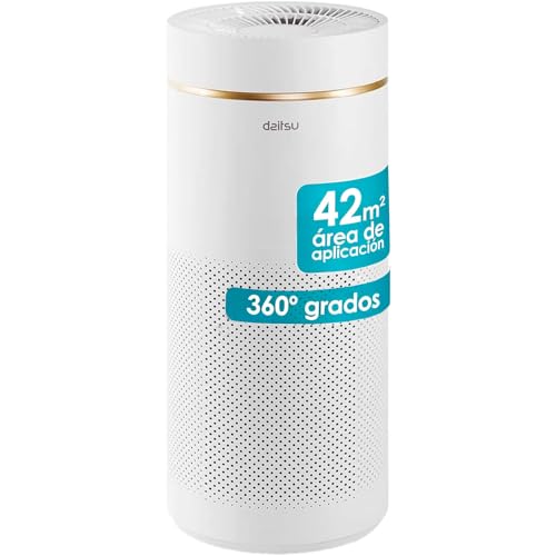 Daitsu - Purificador de Aire | Filtro HEPA13 99,97% | Hasta 42 m² | Control por App | 360° | 5 Velocidades | Modo Silencio 27 dB ✅