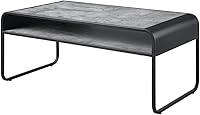 Vista 5 de Acme Muebles Mesa de centro rectangular con estante abierto, gris concreto y negro