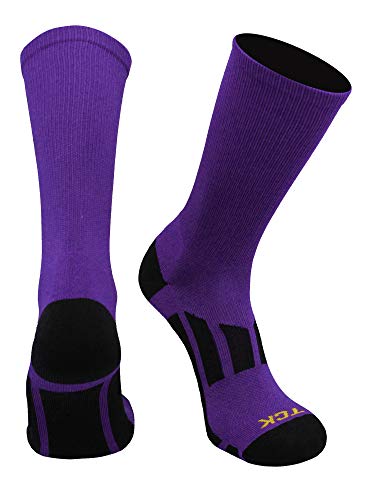Tck Elite Performance Solid Color Crew Socks (Purple, Medium) #TOP18