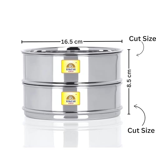 Image of Rakesh Gold Stainless Steel Stackable Separator Bowls (Pan Style Cookers, 3L to 3.5L Cookers (Regular Size))