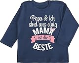 Baby Langarmshirt - Muttertag - Mama ist die Beste I Weltbeste Mutti - 18/24 Monate - Navy Blau - Shirts Mothers Day Mutter Langarmshirts für Baby-mädchen mothersday tollste babysachen - BZ11