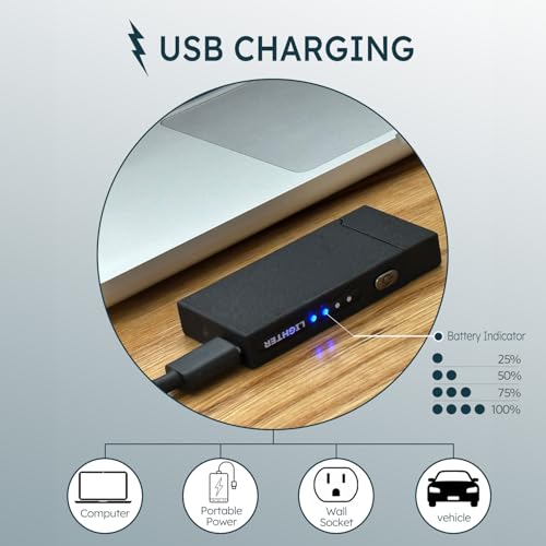 Encendedor eléctrico recargable con arco plasma y batería miniatura 5