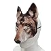 1Pcs Wolf Mask Halloween Half Face Wolf Mask Masquerade Masks for Halloween Christmas Carnival Cosplay Costume Accessories (Brown)