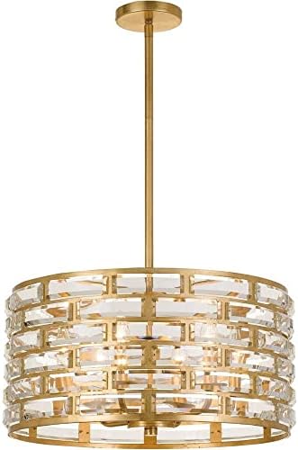 Crystorama Meridian 6 Light Antique Gold Chandelier