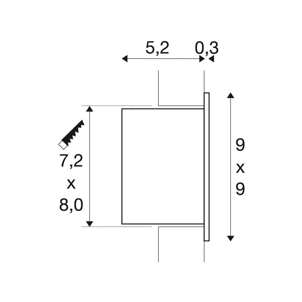 SLV LED Einbauleuchte Frame Curve | Wand- und Deckenleuchte für den Einbau | Eckig, Weiß, 2700K Warmweiß | Stilvolle Wandleuchte, Einbau-Strahler LED Treppen-Beleuchtung, Stufen-Licht, Treppenlicht