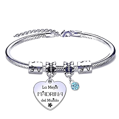 EAWEN Regalo para la Madrina de Bautizo Pulsera de Madrina Pulsera de Plata para Madrina Regalo de Cumpleaños para Madrina,Regalo del Día de la Madre Parejas Regalos Ideas Navidad Regalos Cover
