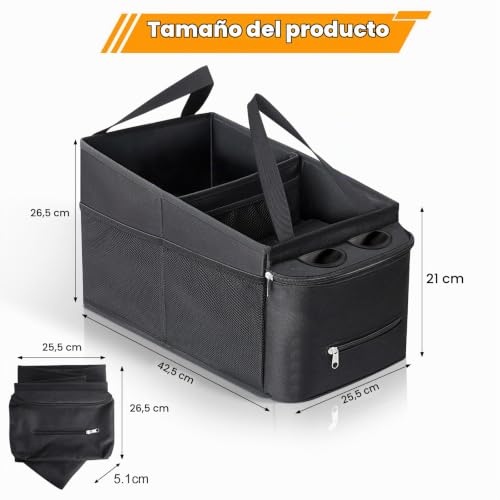 Miniatura 2 de Romon Organizador Asiento Coche, Organizadores De Asiento De Automóvil Para Asiento Delantero O Trasero, Organizadors Coche Niños Con Portavasos, Compartimentos De Almacenamiento Para Juguetes Libros