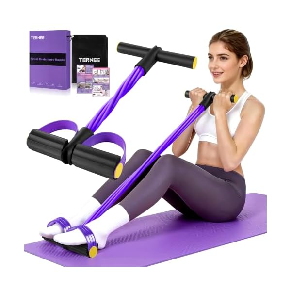 Pedal Resistance Band with Handle, Foot Pedal Resistance Band for Women, Multifunction Exercise Bands for Home Gym Full Body & Working Out