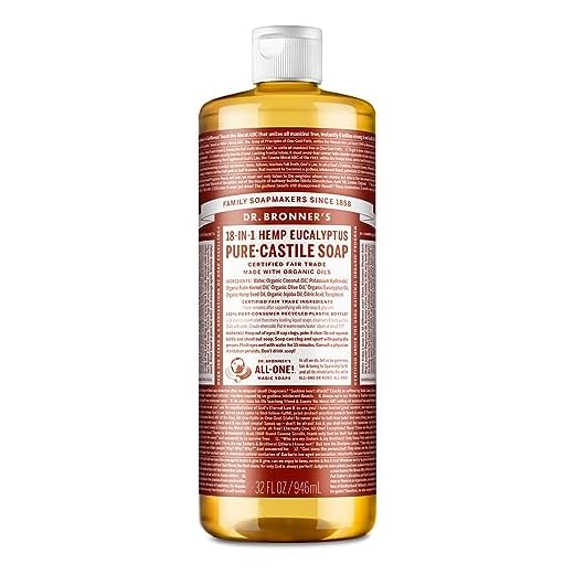 Dr. Bronner Magic Soaps Pure-Kastilien Seife, 18-in-1 Hemp Eukalyptus, 32-Unze