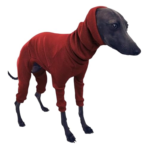 dsbdrki Sweaters Greyhound Sweater For Dogs, Cotton Greyhound Pajamas Four-Legged Greyhound Clothes Hooded Whippet Pajamas Stretchable Warm Dog Coat M