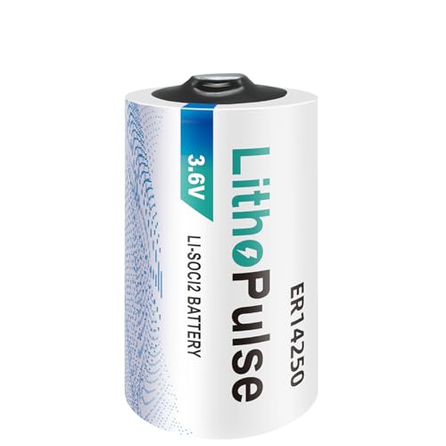 LithoPulse ER14250 1/2AA 3.6V Lithium Battery 1200mAh for Water Electricity Gas Meter PLC Facility Equipment Spare Battery Li-SOCL Non-Rechargeable LS14250 ER14250Battery