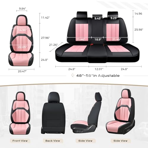Image of Coverado Nappa Leather Car Seat Covers Front Set, Luxury Waterproof Seat Protectors, Airbag Compatible Anti‑Slip Auto Seat Covers, Universal Fit for Most Cars SUVs Trucks Pickup Vehicles