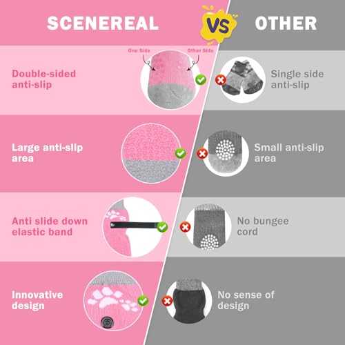 SCENEREAL Meia antiderrapante para cães para evitar lamber patas para pisos de madeira, botas e sapa