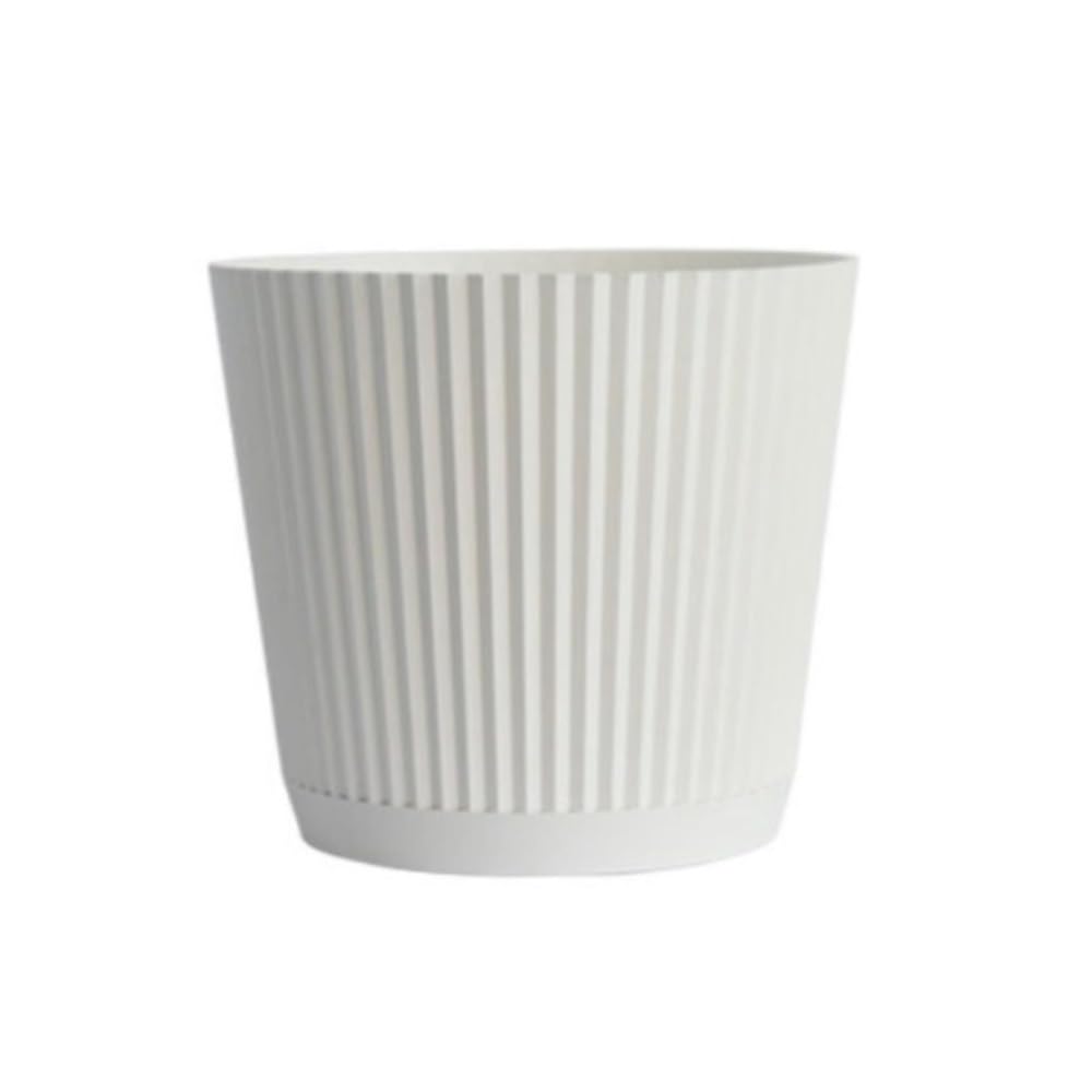 XBGfdySD Resin Planter Pot，Indoor Outdoor Planter，Round Flower Pots with Drainage Hole and Tray(Large)