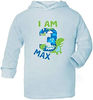 Personalised I am 3 Birthday Hooded Top Dinosaur Third Birthday Top Children's Birthday Top Custom Girls Birthday Girls Third Birthday Dino