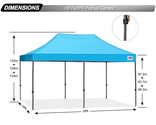 Image of ABCCANOPY Patio Pop Up Canopy Tent 10x20 Commercial-Series(Sky Blue)