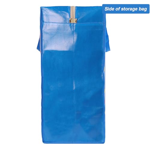 Reißverschluss Aufbewahrungstasche,98L Wasserdicht Umzugstaschen,für Ornamente,Große langlebige für Bettwäsche, Kleidung, Decken, Kissen (Blau)