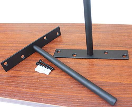 8 Pcs 8" Heavy Duty Black Floating Shelf Bracket Solid Steel Blind Shelf Supports - Hidden Brackets for Floating Wood Shelves - Concealed Blind Shelf Support – Screws and Wall Plugs Included