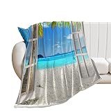 Alibiffy Flannel Bed Throw Blanket Zen Purplr Orchid with Black Stock on The Green Bamboo All Season