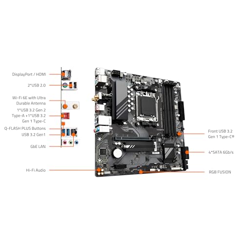 GIGABYTE A620M GAMING X AX (Rev. 1.1) AM5 LGA 1718 AMD A620 M-ATX, DDR5, PCIe 4.0 M.2, PCIe 4.0, USB 3.2 Gen1x2 Type-C, Wi-Fi 6E, Realtek 1GbE LAN, Q-Flash Plus, PCIe EZ-Latch - Scheda madre - Immagine 4