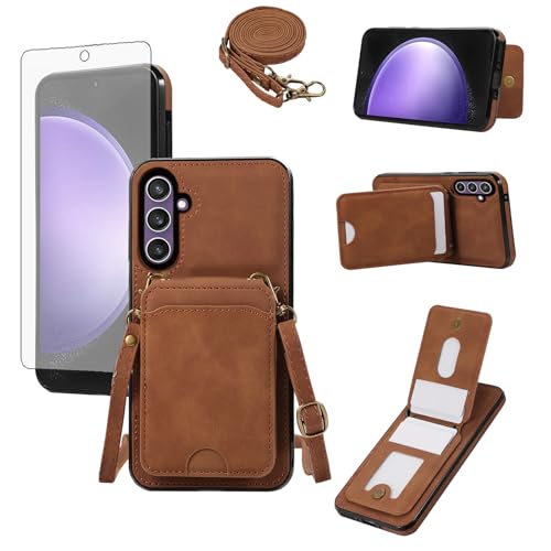 Étui Samsung Galaxy S25 Ultra 5G Asuwish en cuir avec porte-cartes et protection écran
