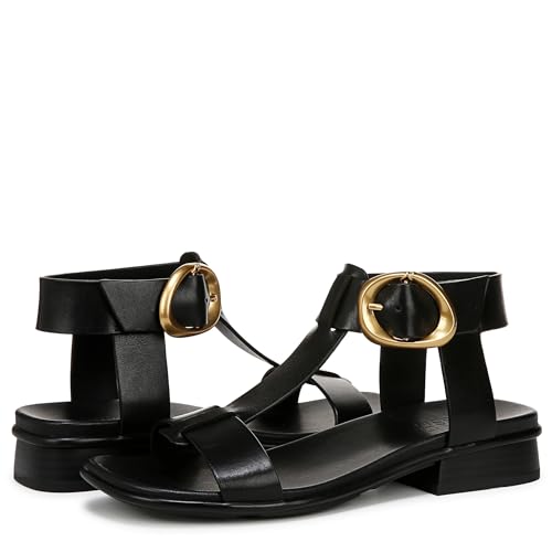 Naturalizer Women's Brandy Flat Sandal, Black Leather, 10 X-Wide by Naturalizer - Image 6