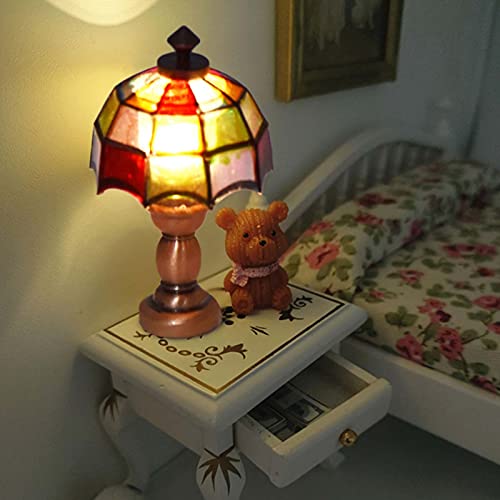 1: 12 DIY Dollhouse Lighting, 1:12 Dollhouse Miniature Mini Light Miniature LED Floor Lamp Light LED