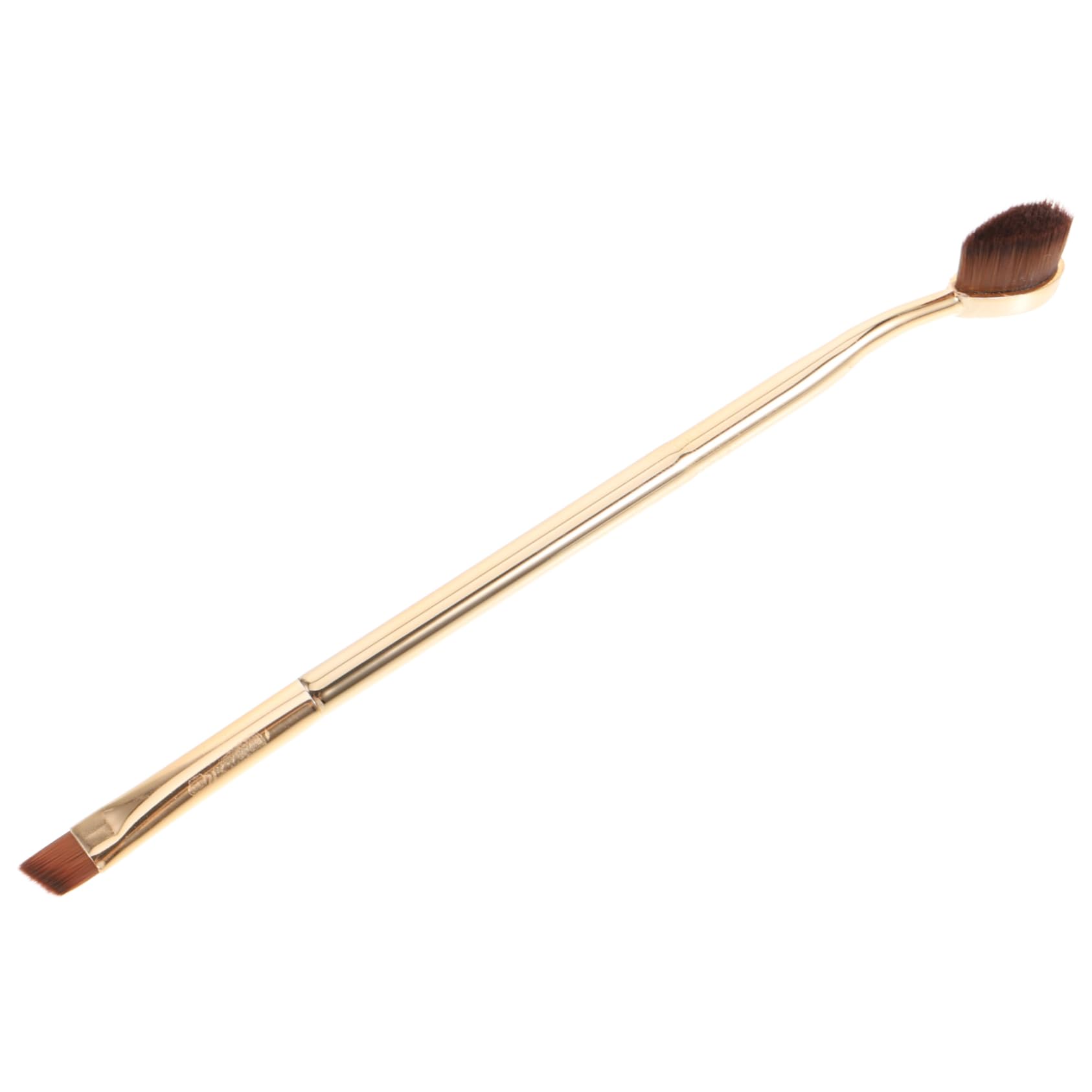 PartyKindom Dual Ended Makeup Brush Set White Concealer Brush for under Eye Eyebrows Angled