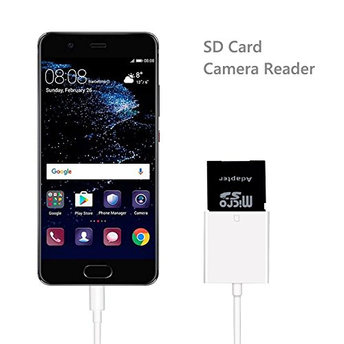 USB Type C Card Reader, USB C Computer Camera Reader Adapter, White, Upgraded Version 3.0