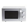 Sharp R204S Solo Magnetron met een inhoud van 20 l, 800 watt, 6 standen, timer van 30 minuten tot 00 seconden, gewichtgestuurd ontdooien, glazen draaiplateau (24,5 cm), zilverkleurig