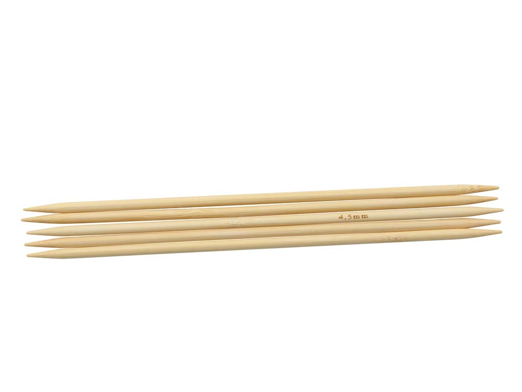 Glorex Bamboo Knitting Needles 4.5 mm 20 cm, Natural