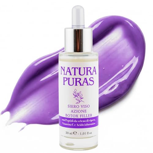 Siero Viso Veleno di Vipera, Trattamento Urto Effetto Botox | Lifting Istantaneo Acido Ialuronico e Peptidi Biomimetici | Antirughe Rimpolpante | NaturaPuras 30ml